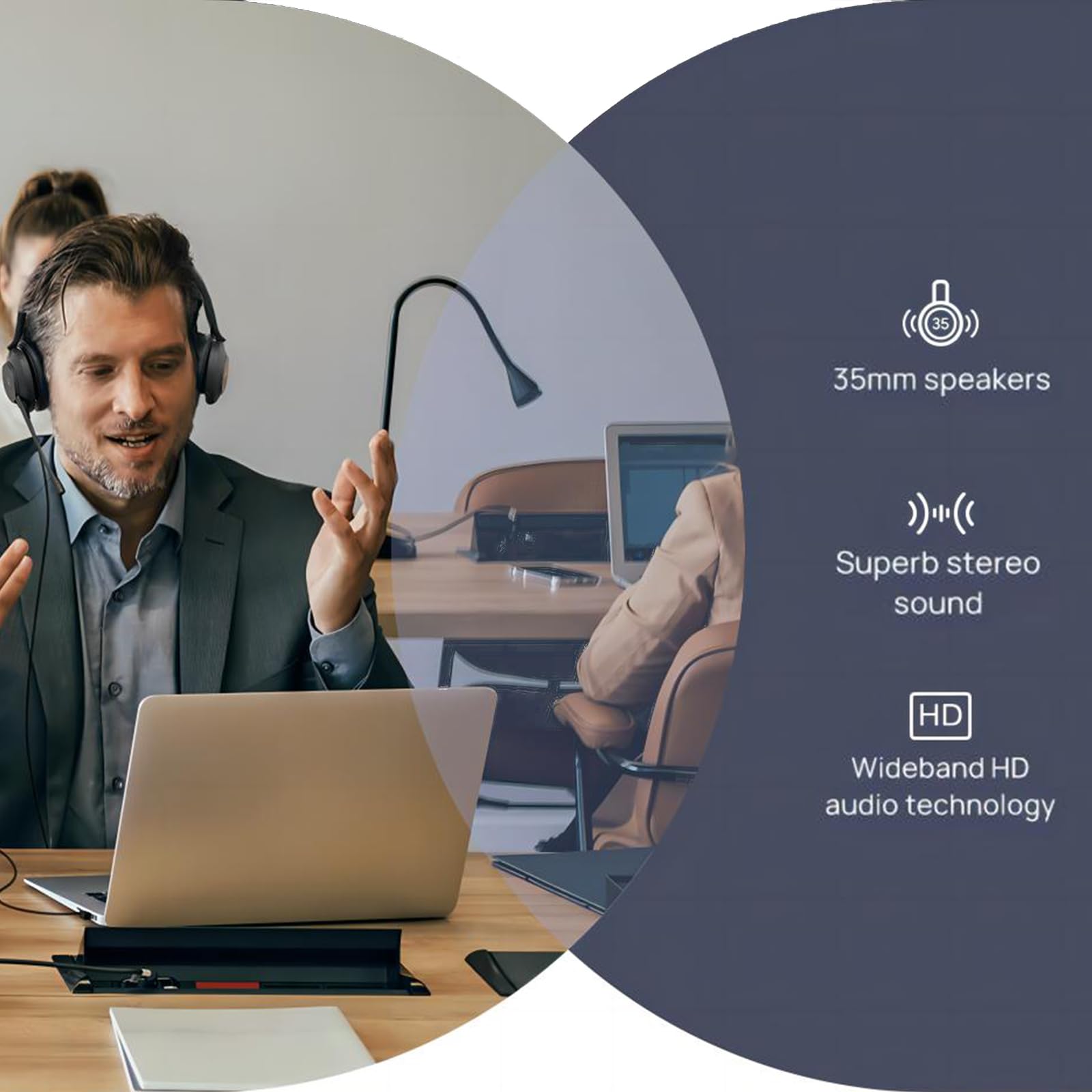 Yealink UH37 Professional USB Headset with Noise Cancelling Microphone for PC/Laptop - Volume Control, VoIP, Skype, Zoom, Teams Compatible - Perfect for Online Meetings, Remote Work & Call Centers (USB-A)