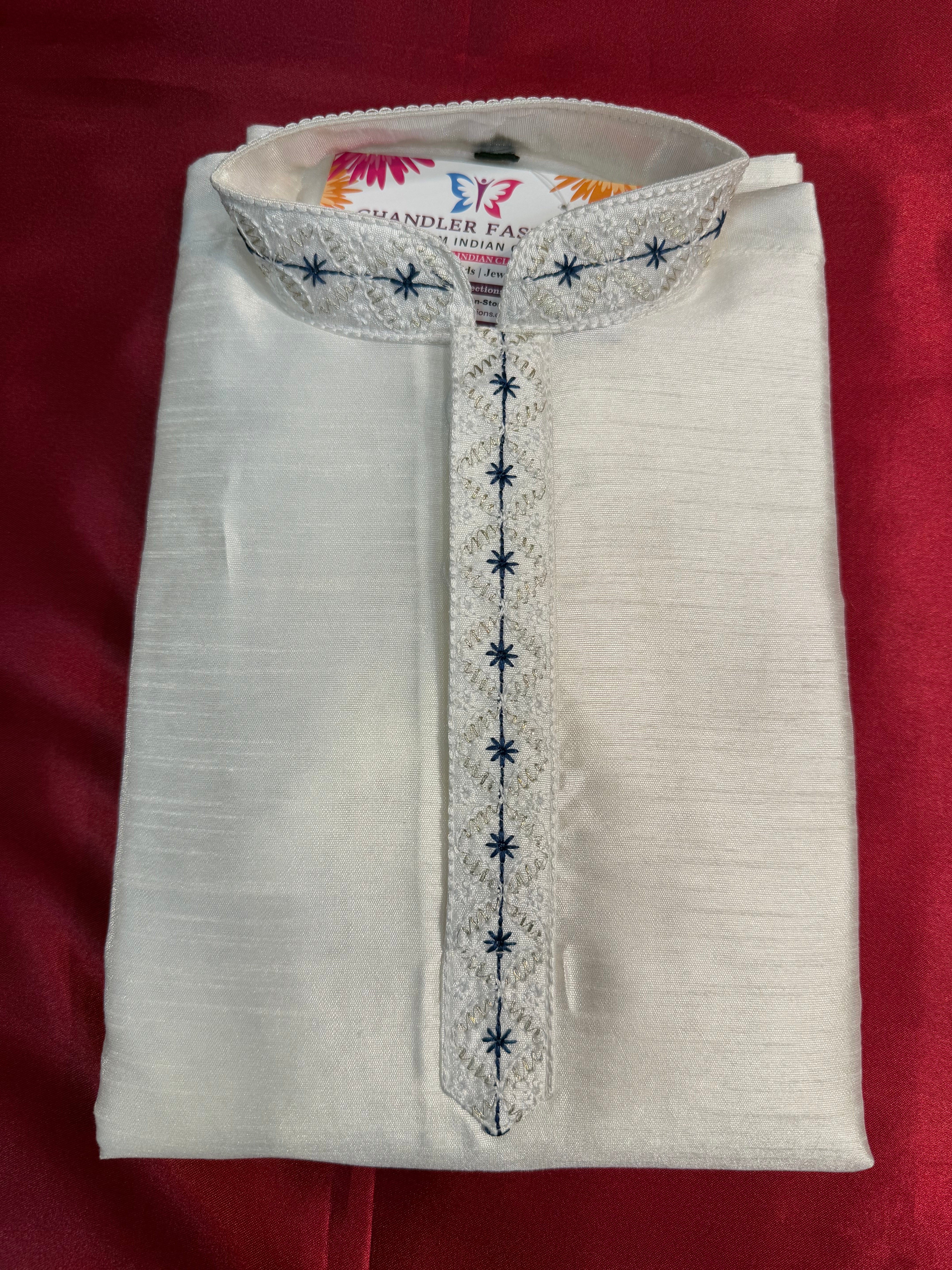 Premium White Banarasi Embroidered Kurta Pajama Set for Kids | Traditional Indian Ethnic Wear | Perfect for Festivals, Weddings & Special Occasions