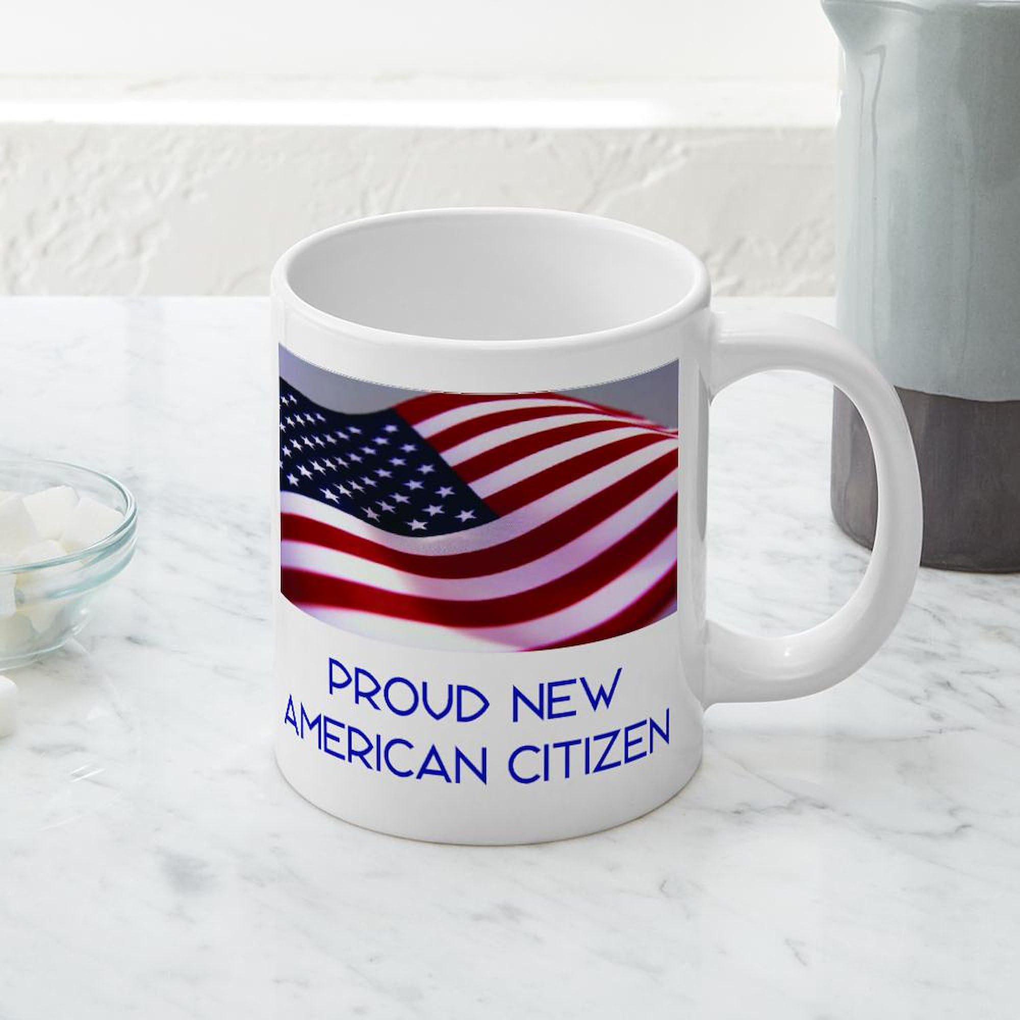 New American Citizen 20 oz Ceramic Coffee Mug - Large Insulated Tea Cup for Office, Home & Gifts | CafePress Mega Mug