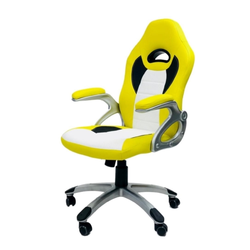 HAWK SERIES 2741 Ergonomic Gaming Chair - Yellow, White & Black - High Back Racing Style with Lumbar Support for PC, Office & Esports Gamers - Perfect for Long Gaming Sessions & Home Office Setup