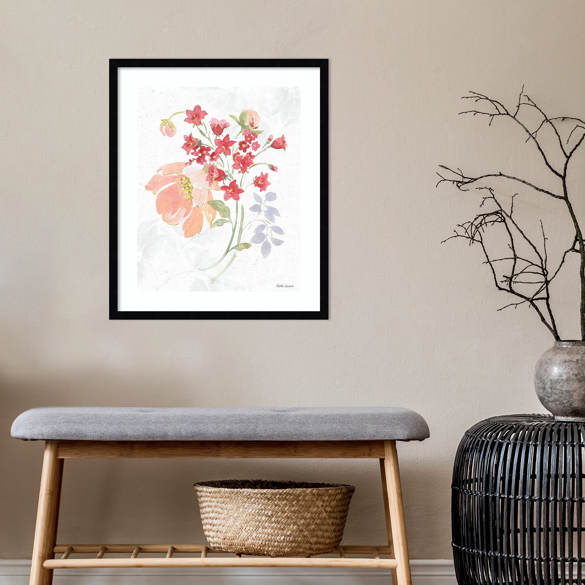 Amanti Art Framed Wall Art Print - 25x21 Floral Focus IX by Beth Grove | Modern Flower Painting for Home & Office Decor | Perfect for Living Room, Bedroom, Bathroom & Kitchen | Ready-to-Hang Contemporary Wall Decor