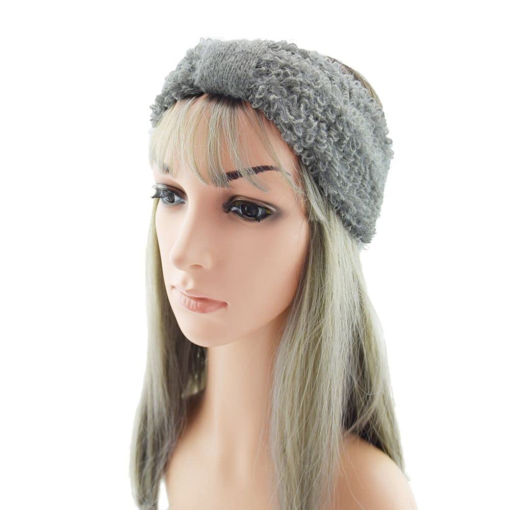 Stylish Knotted Crochet Turban Headband - Soft Plush Winter Hair Accessories for Women (Red) | Perfect for Cold Weather, Outdoor Activities & Fashionable Outfits