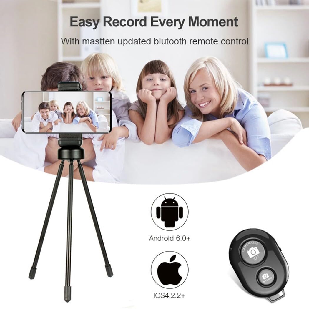 Kapmore Portable LED Selfie Light Kit with USB Charging, Wireless Remote Control, Adjustable Tripod & Phone Holder - Perfect for YouTube, TikTok, Live Streaming & Video Calls