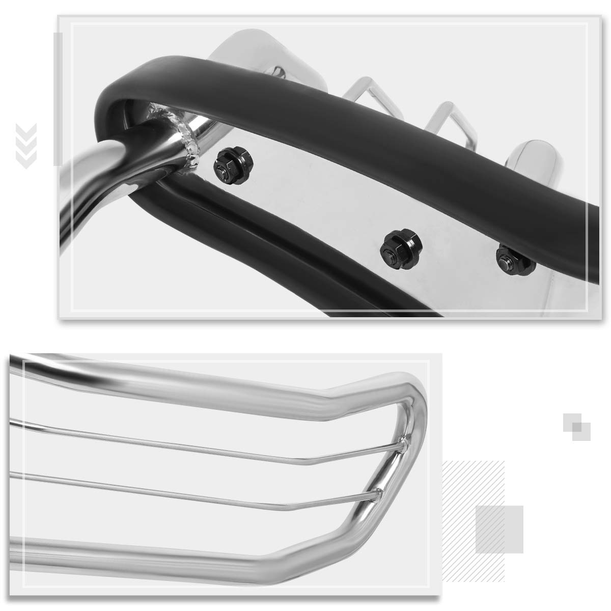 Heavy Duty Front Bumper Brush Grille Guard for 2015-2019 Chevy Colorado - Chrome Coated Off-Road Protection (Perfect for Truck Enthusiasts & Off-Road Adventures)