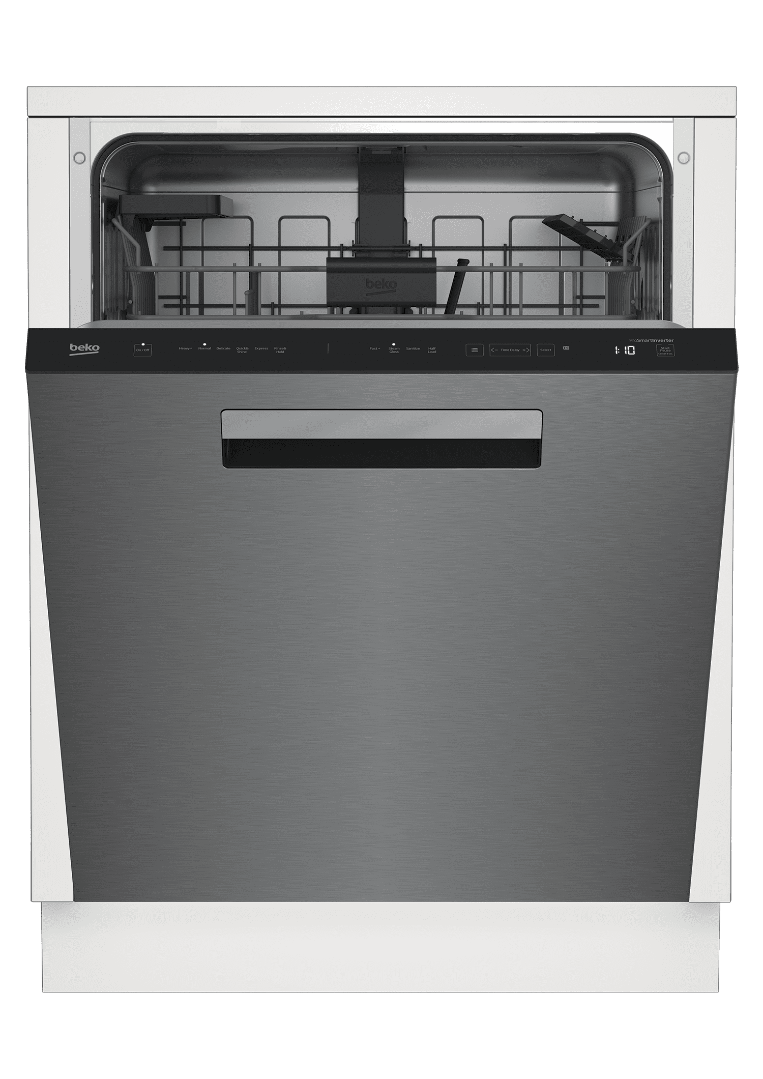 Beko DDT36430XIH Stainless Steel Tall Tub Dishwasher - 14 Place Settings, 45 dB Quiet Operation, Top Control with Pocket Handle - Perfect for Large Families & Open-Concept Kitchens