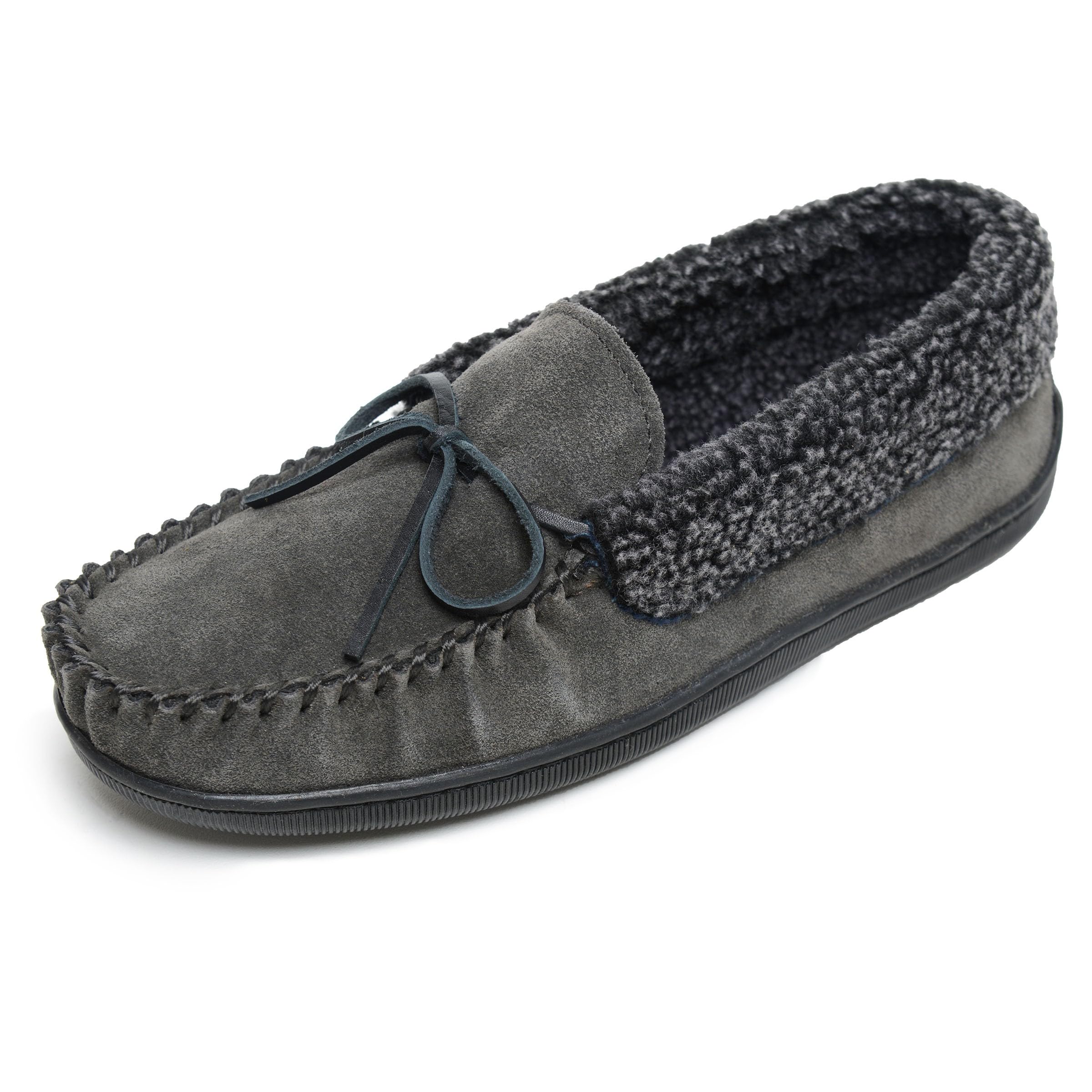 Minnetonka Men's Allen Genuine Shearling Slippers - Soft Indoor/Outdoor House Shoes for Comfort & Warmth - Perfect for Lounging, Travel & Cold Weather