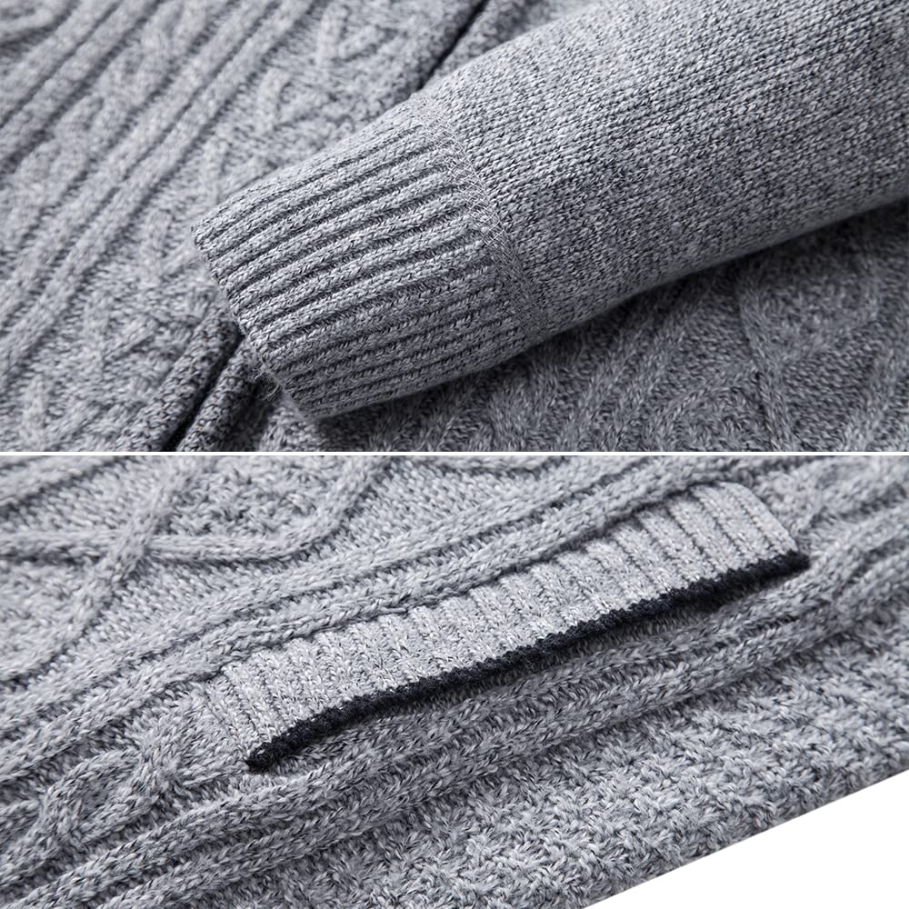 MSMSSE Men's Full Zip Knit Cardigan Sweater - Casual Warm Winter Pullover for Outdoor & Office Wear