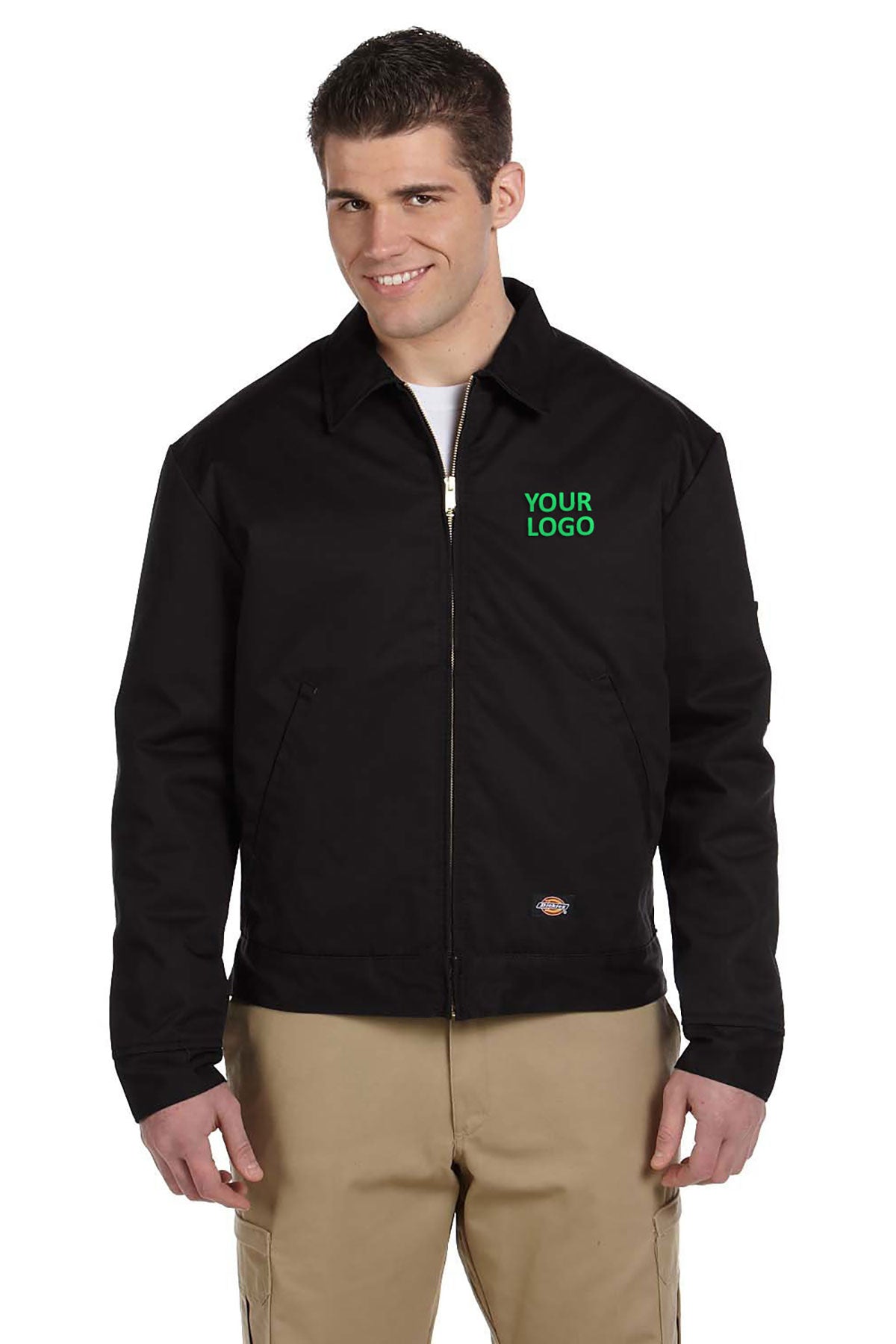 Dickies Lined Eisenhower Jacket JT15 Black - Men's Workwear Jacket for Winter & Outdoor Activities | Durable & Warm Work Jacket for Construction, Hiking & Casual Wear