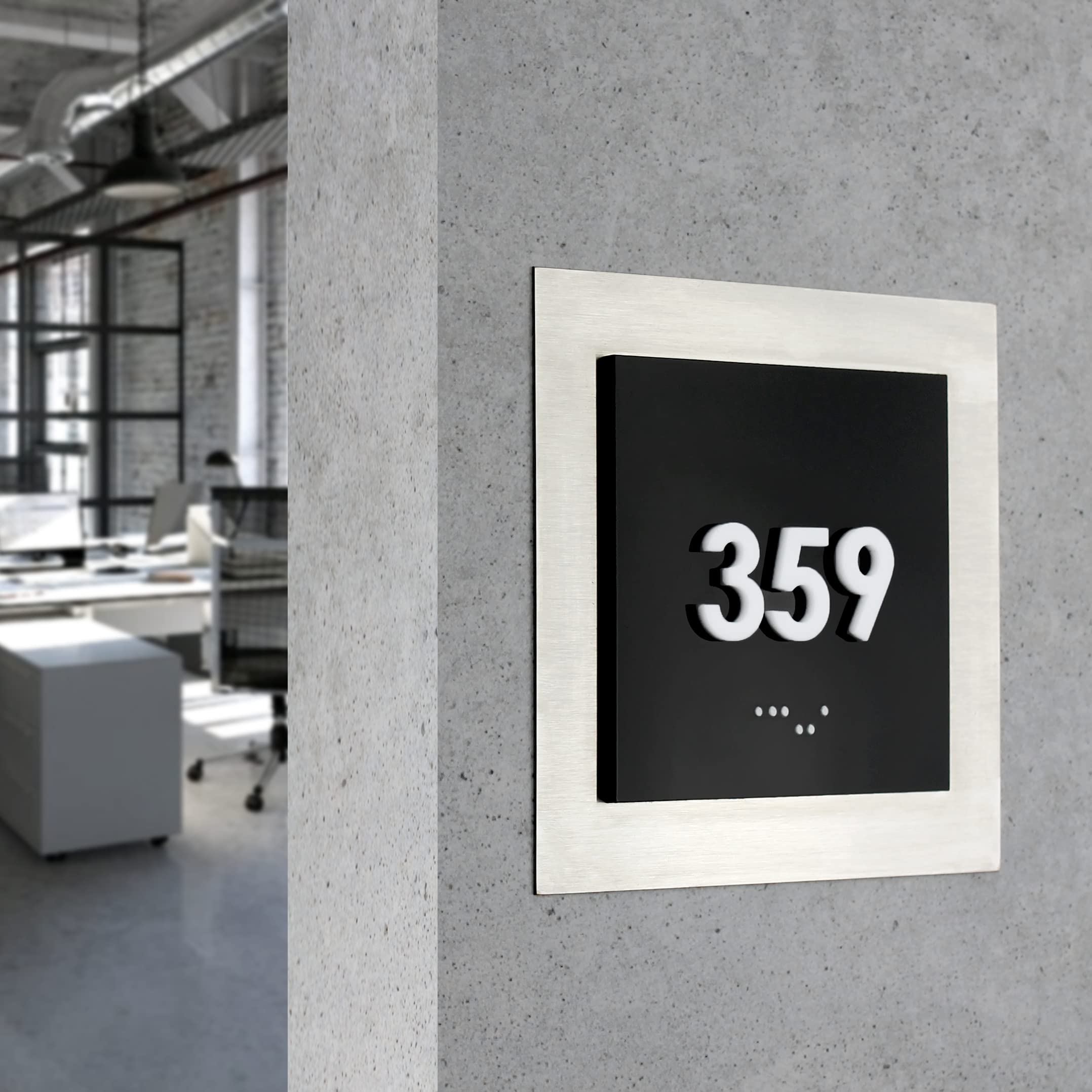 Stainless Steel Door Numbers Plaque - Modern Apartment & Hotel Room Sign - Office Wall Decor - Perfect for Home, Business & Commercial Spaces