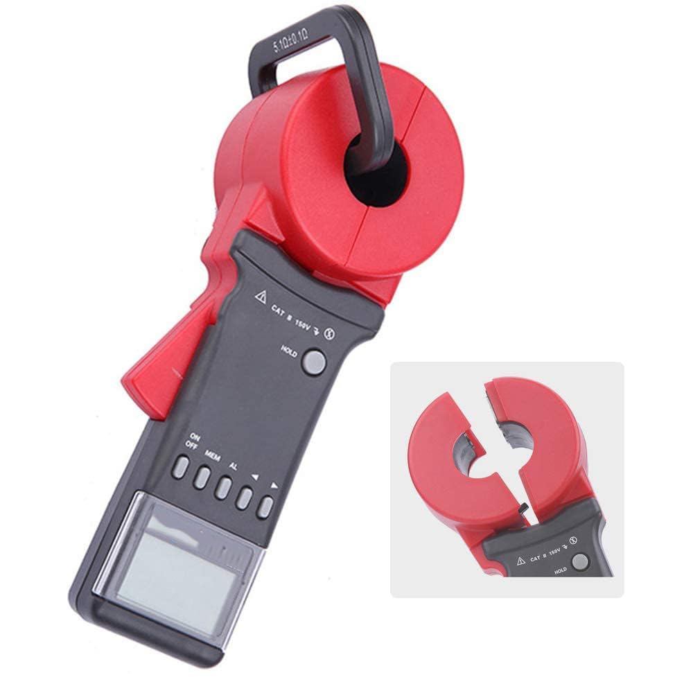 ETCR2100 Earth Resistance Tester Meter - 32mm Clamp Size, LCD Display, 0.01 to 1200 Ohm Range - Perfect for Electrical Grounding Testing in Industrial and Home Applications