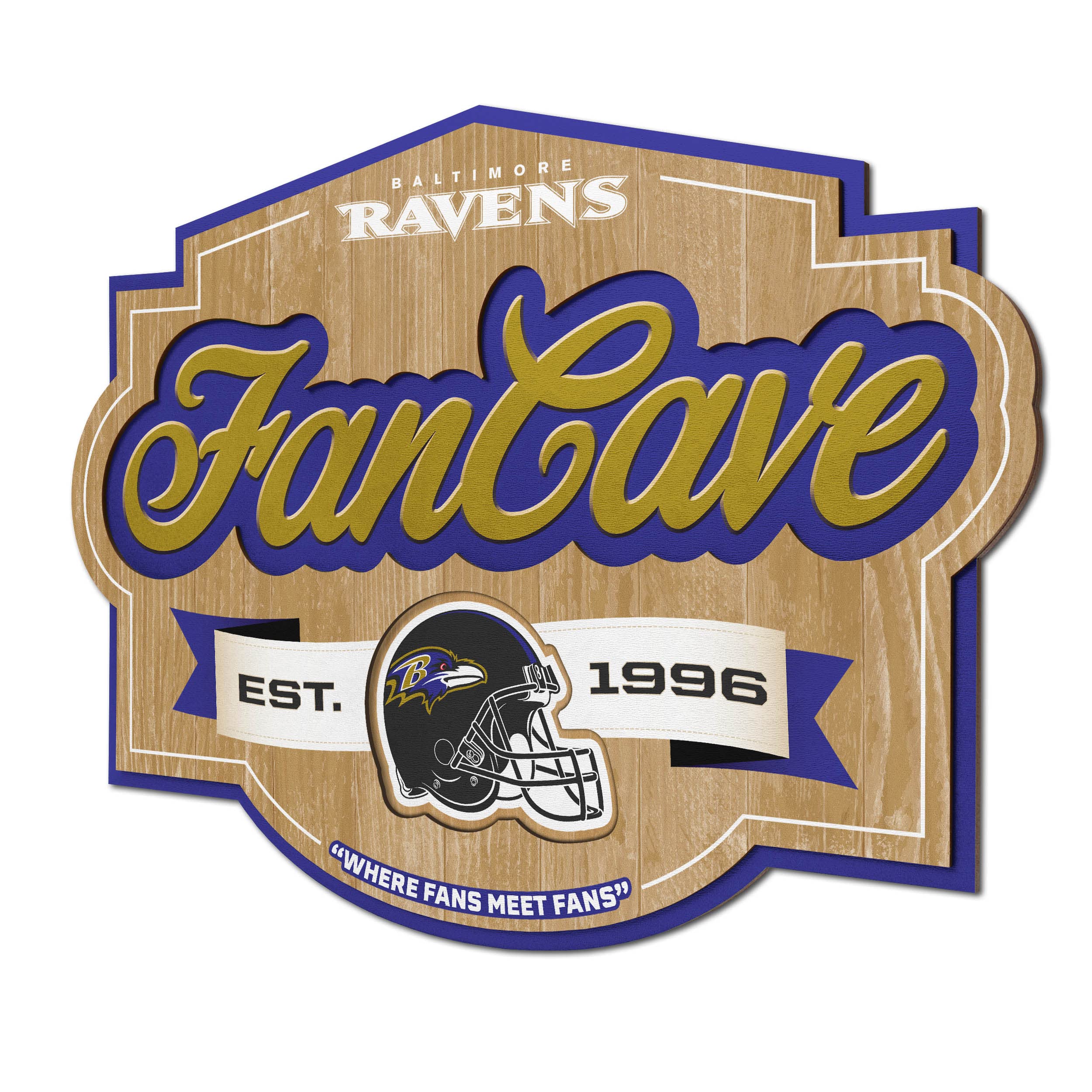 YouTheFan NFL Team Logo Metal Fan Cave Sign - Officially Licensed Football Man Cave Decor for Game Room, Basement & Sports Bar Wall Art