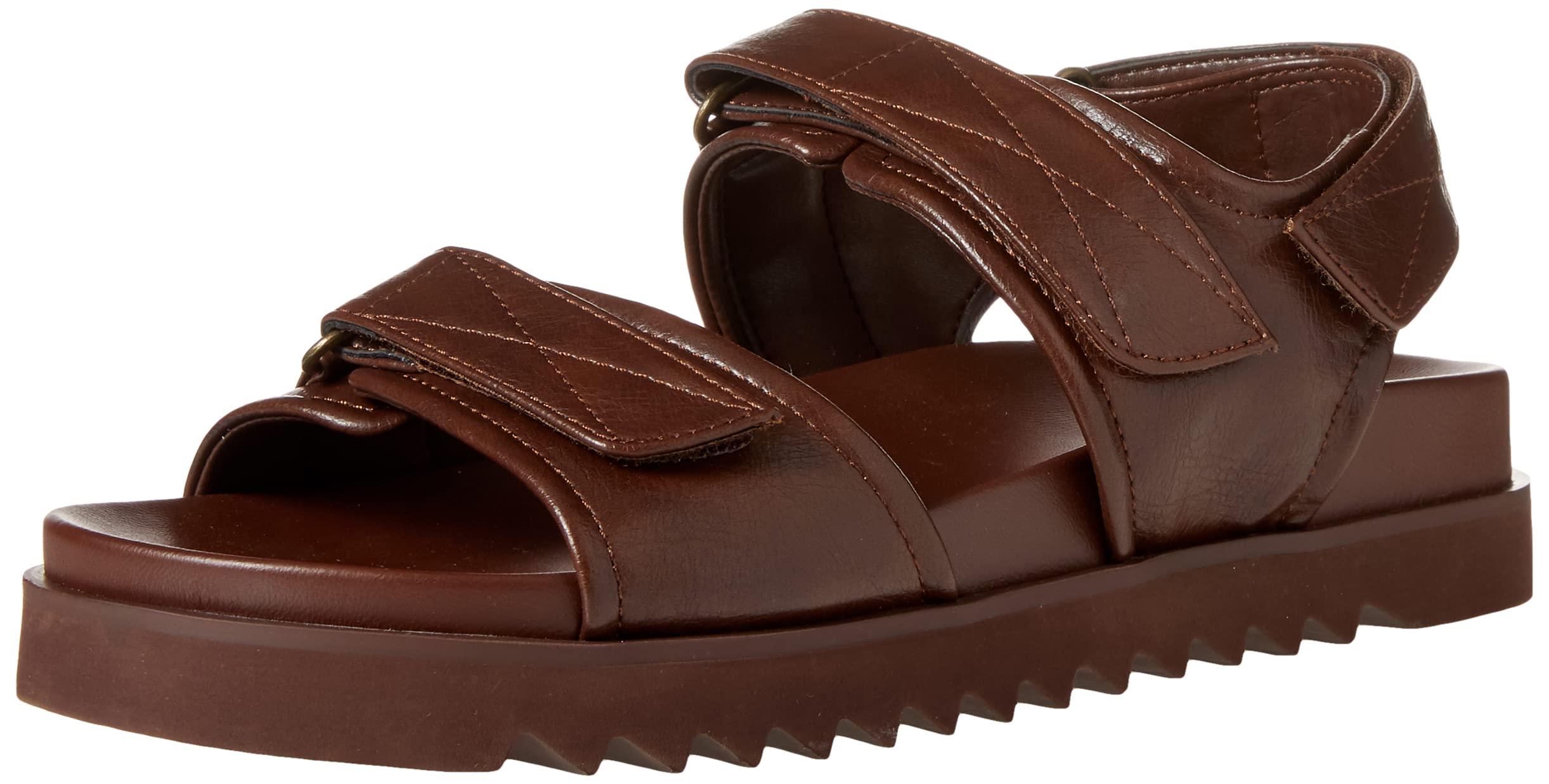 The Drop Women's Maize Padded Two Strap Velcro Platform Sandals - Comfortable Summer Casual Shoes for Walking, Beach & Outdoor Activities