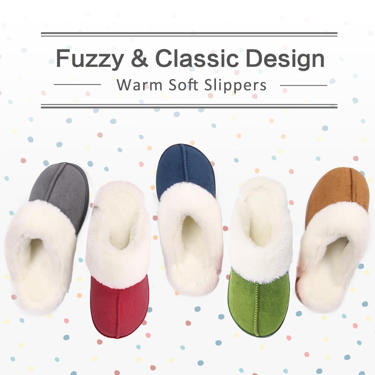 Caramella Bubble Women's Fuzzy Fur Memory Foam Slippers - Non-Slip Indoor Outdoor House Shoes for Ladies, Maternity Comfort Slides - Perfect for Lounging, Nursing, and Cozy Home Wear
