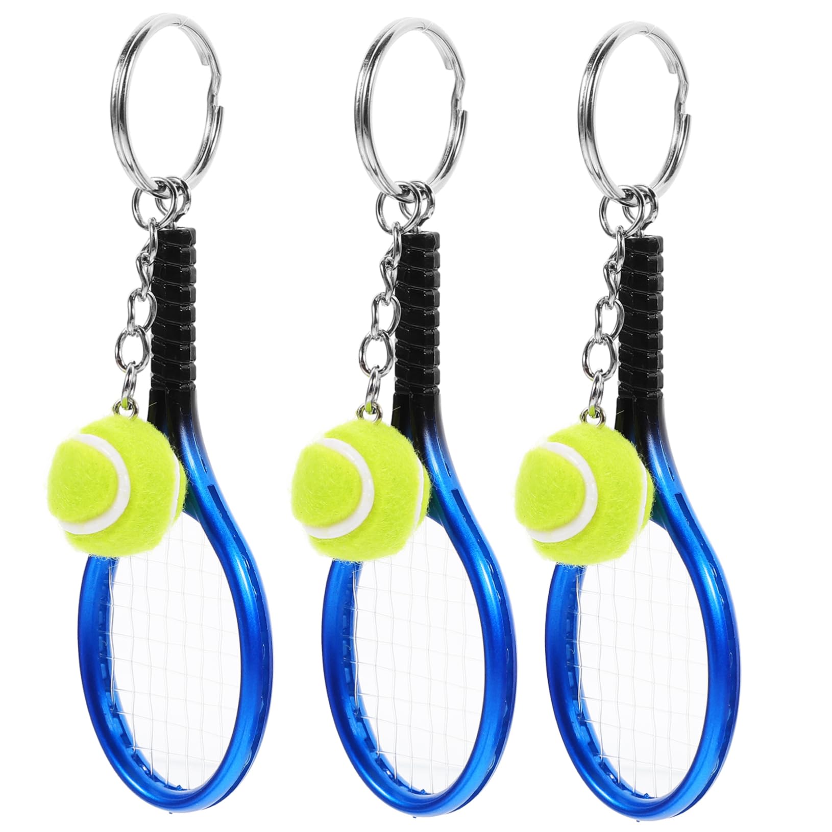 BRIGHTFUFU 3pcs Tennis Keychains - Lightweight Simulated Tennis Bag Pendants for Sports Enthusiasts, Perfect for Gym Bags, Backpacks, and Gift Giving