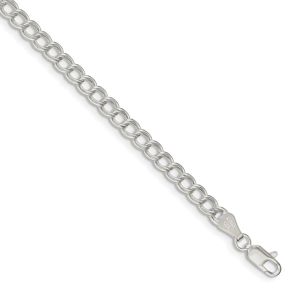 925 Sterling Silver Double Link Charm Bracelet with Lobster Clasp - Elegant Dainty Jewelry for Women, Perfect for Gifts, Parties & Everyday Wear