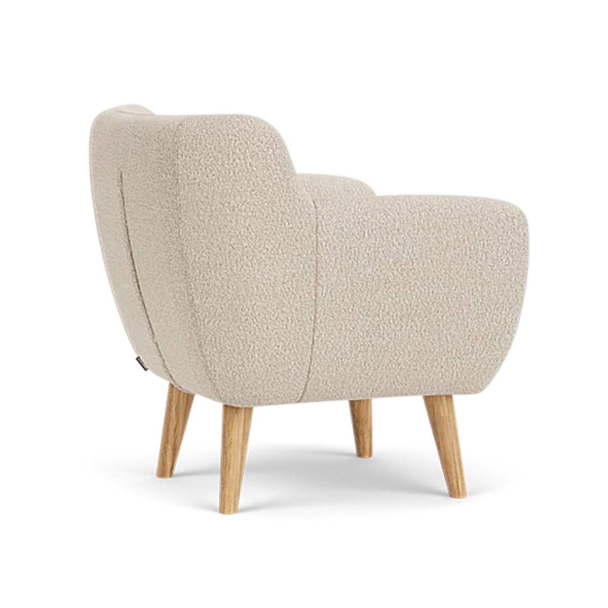 Anne Boucle Armchair - Modern Velvet Upholstered Accent Chair for Living Room, Bedroom, or Office - Stylish & Comfortable Seating with Solid Wood Legs