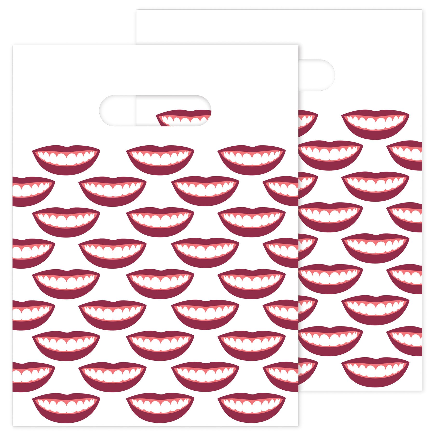 Smile Dental Giveaway Bags 9x12 Inches - 100 Pack Bulk Dental Goodie Bags for Kids, Toothbrush & Toothpaste Storage - Perfect for Dentist Office Promotions, School Events & Party Favors