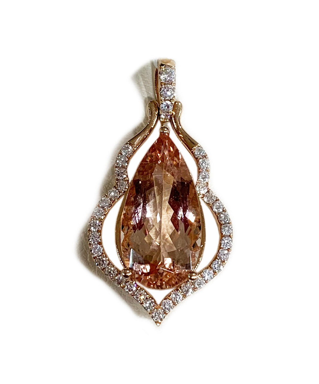 14K Rose Gold Morganite Pendant Necklace for Women - Elegant Gemstone Jewelry Gift for Birthday, Anniversary & Valentine's Day | Perfect for Weddings, Parties & Special Occasions