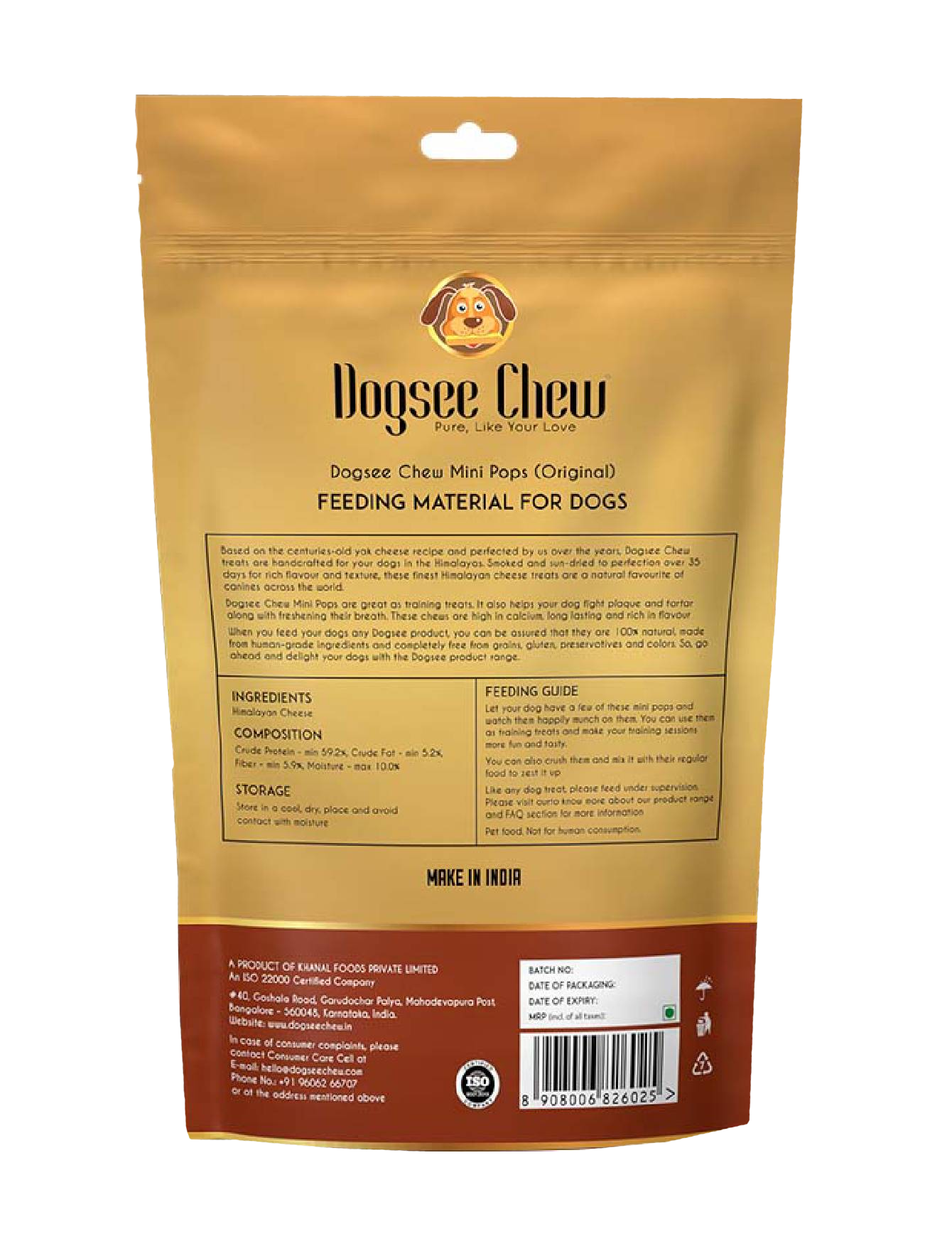 Organic Dogsee Chew Mini Pops - 100% Natural Himalayan Cheese Dog Treats for Small & Medium Breeds (70g) - Perfect for Training Rewards & Dental Health