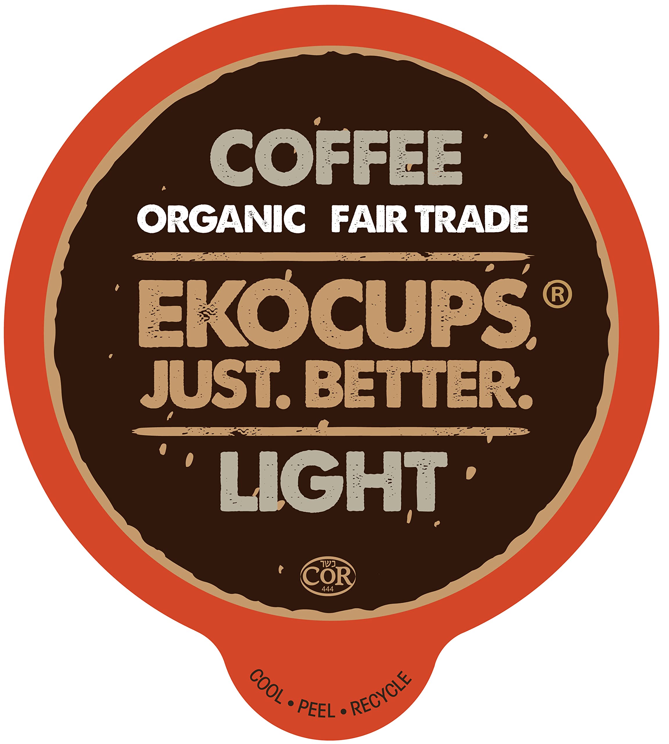EKOCUPS Organic Light Roast Coffee Pods - 40 Count Fair Trade Single Serve K-Cups for Keurig Machines | Recyclable & Eco-Friendly | Perfect for Home, Office & Morning Brews