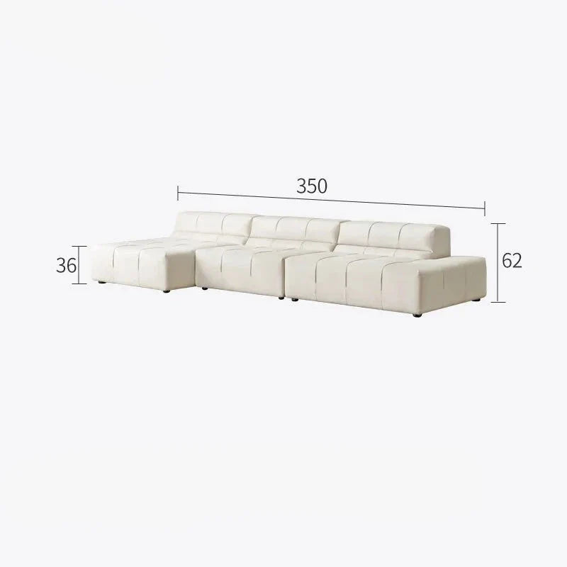 Modern Minimalist Luxury Sectional Sofa Set - Corner Couch for Living Room, Lounge & Home Theater - Soft Fabric Upholstery & Comfortable Seating
