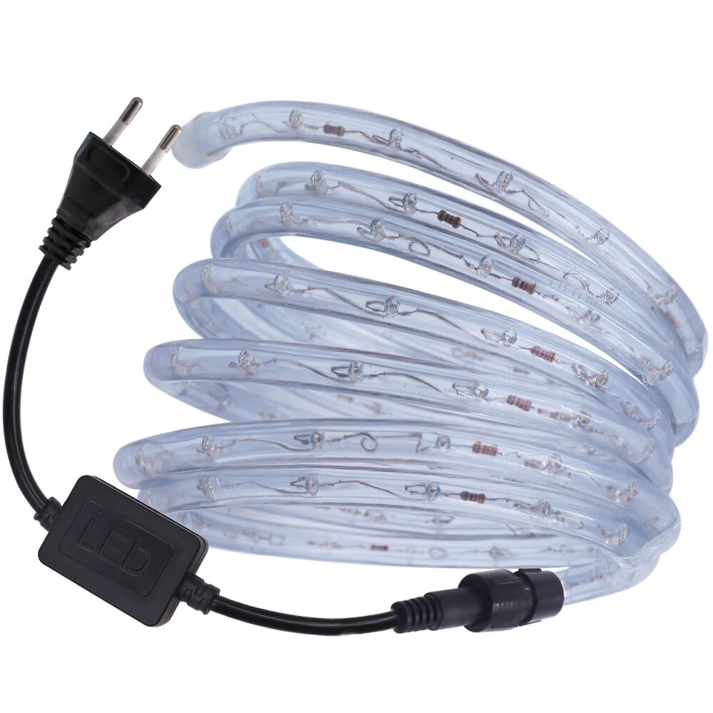 Outdoor Waterproof Rope Lights 2M (6.5ft) 110V LED String Lights - Warm White Tube Lights for Patio, Garden, Landscape Lighting - Perfect for Living Room, Backyard, Party & Holiday Decorations