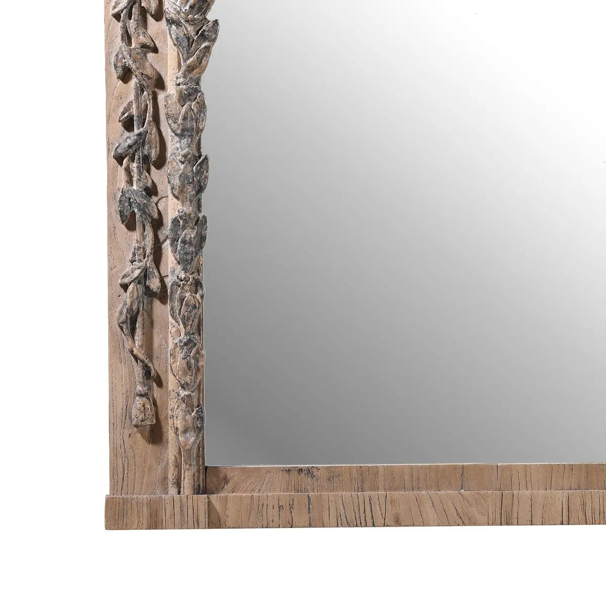 Rustic Hunting Lodge Wall Mirror - Antique Wooden Framed Bathroom & Entryway Decor for Cabin, Farmhouse, or Lodge Style Homes