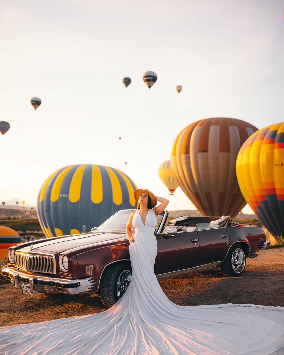 Elegant Long Flying Dress for Photoshoot - Flowy Satin Maxi Dress with Long Train for Women | Perfect for Santorini Vacations, Beach Weddings & Boho Photoshoots (Size L, Silver)