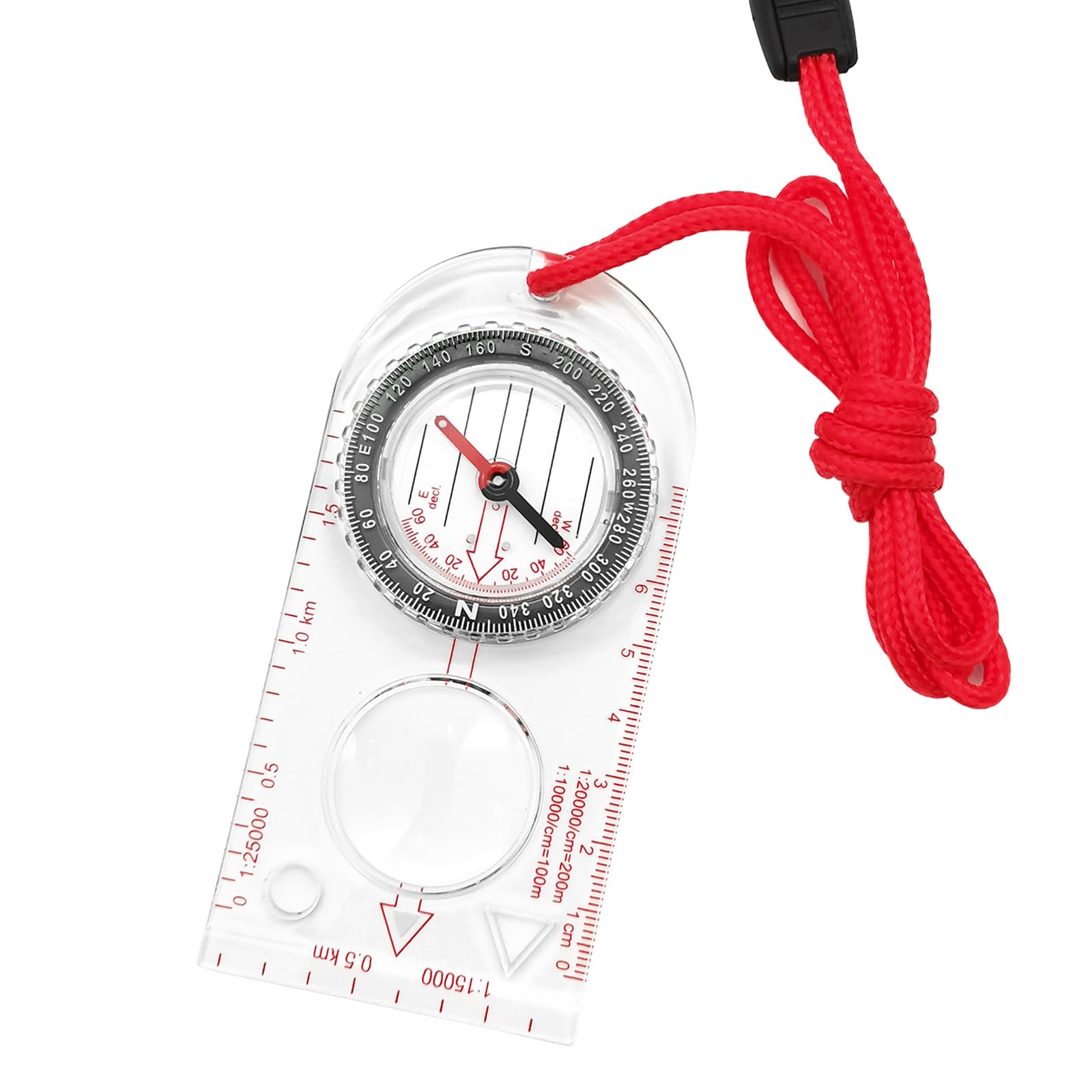 BlingKingdom Multifunctional Waterproof Compass with Map Ruler & Magnifier - Adjustable Lanyard for Hiking, Camping, Outdoor Navigation & Survival Gear | Perfect for Explorers, Backpacking & Map Reading Adventures