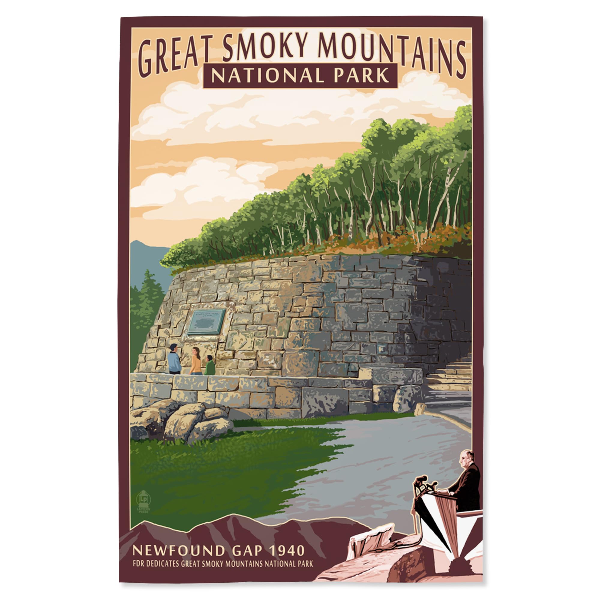 Lantern Press 16x24 Inch Giclee Art Print - Newfound Gap Landscape in Great Smoky Mountains National Park, Tennessee | Wall Decor for Living Room, Bedroom & Office