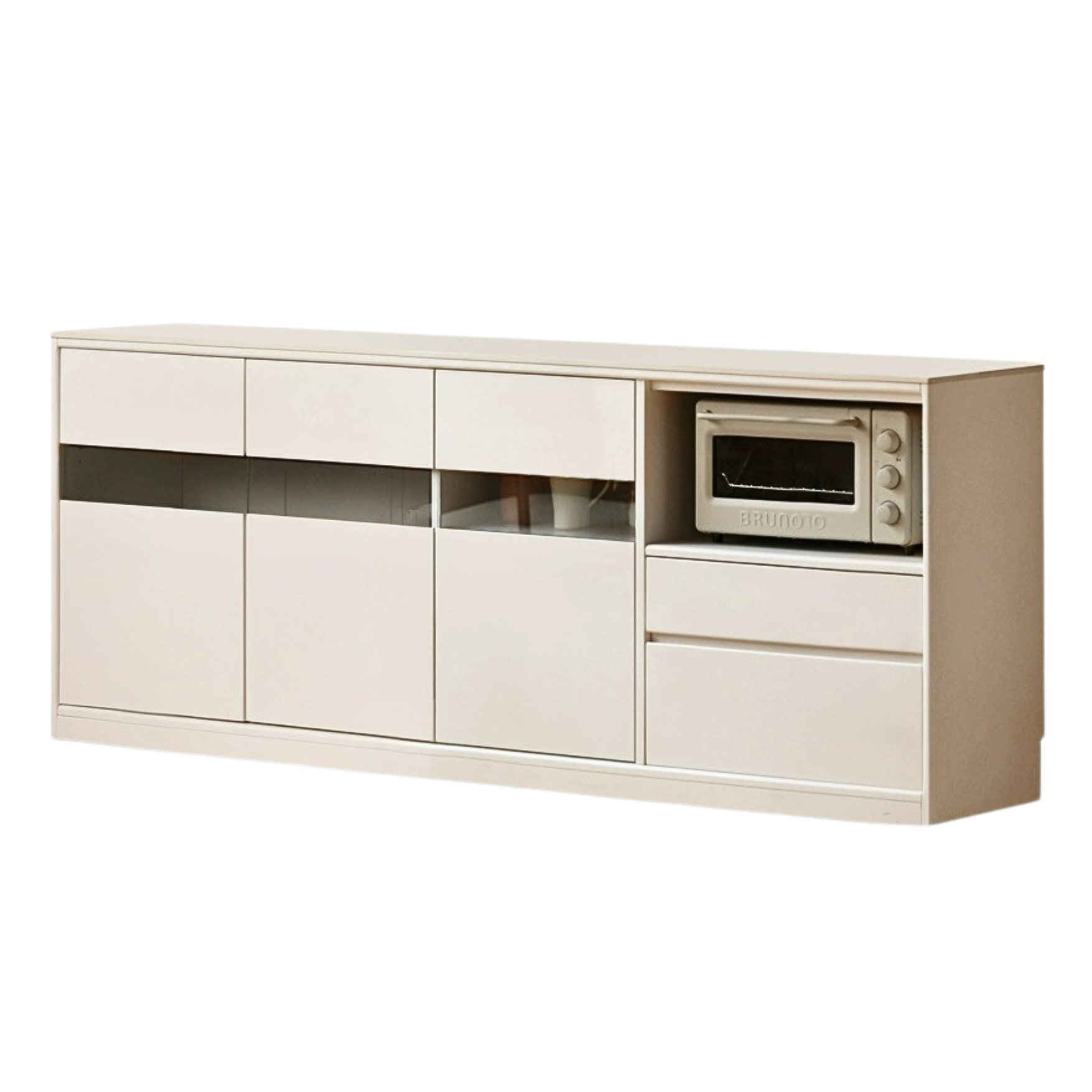 Solid Poplar Wood Wall-Mounted Cream Style Dining Sideboard - Perfect for Small Spaces, Kitchens, and Dining Rooms