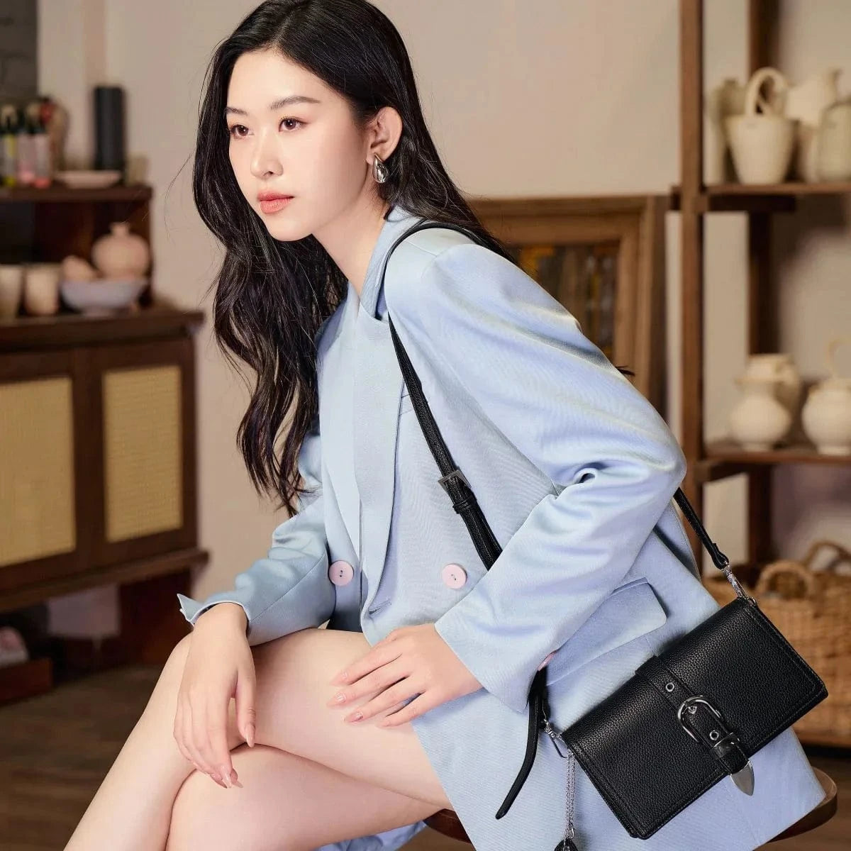Vegan Leather Crossbody Bag for Women - Stylish Black Pebbled Shoulder Purse | Perfect for Work, Travel & Everyday Use