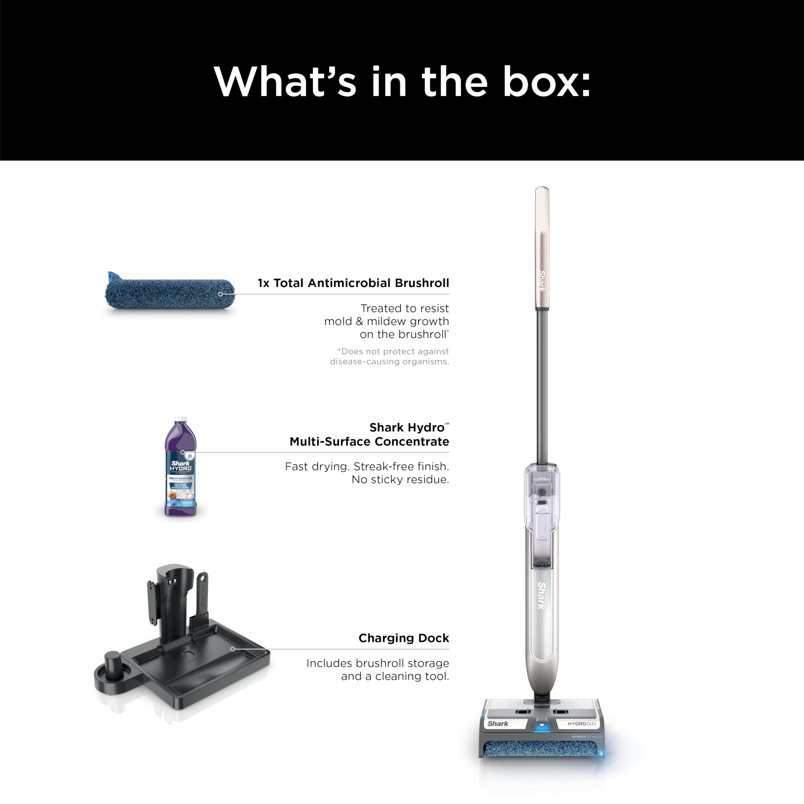 Shark HydroDuo Cordless Hard Floor Cleaning System with Dirt-Reveal Technology | Wet & Dry Debris Pickup | Mops & Scrubs Simultaneously | Works on Hardwood, Tile, Laminate & Stone Floors | Perfect for Daily Cleaning in Kitchens, Bathrooms & High-Traffic Areas | Stone Metallic WW201