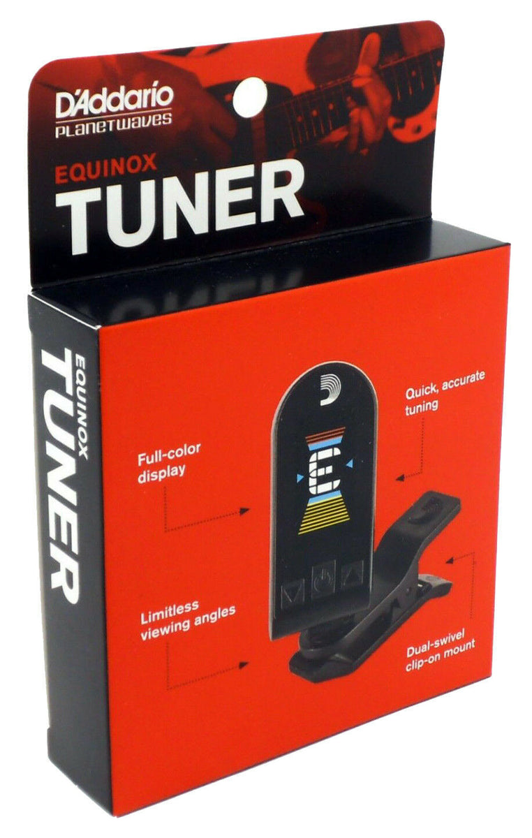 D'Addario Eclipse Rechargeable Guitar Tuner - Clip-On Chromatic Tuner for Guitar, Bass & Ukulele - Perfect for Live Performances & Home Practice