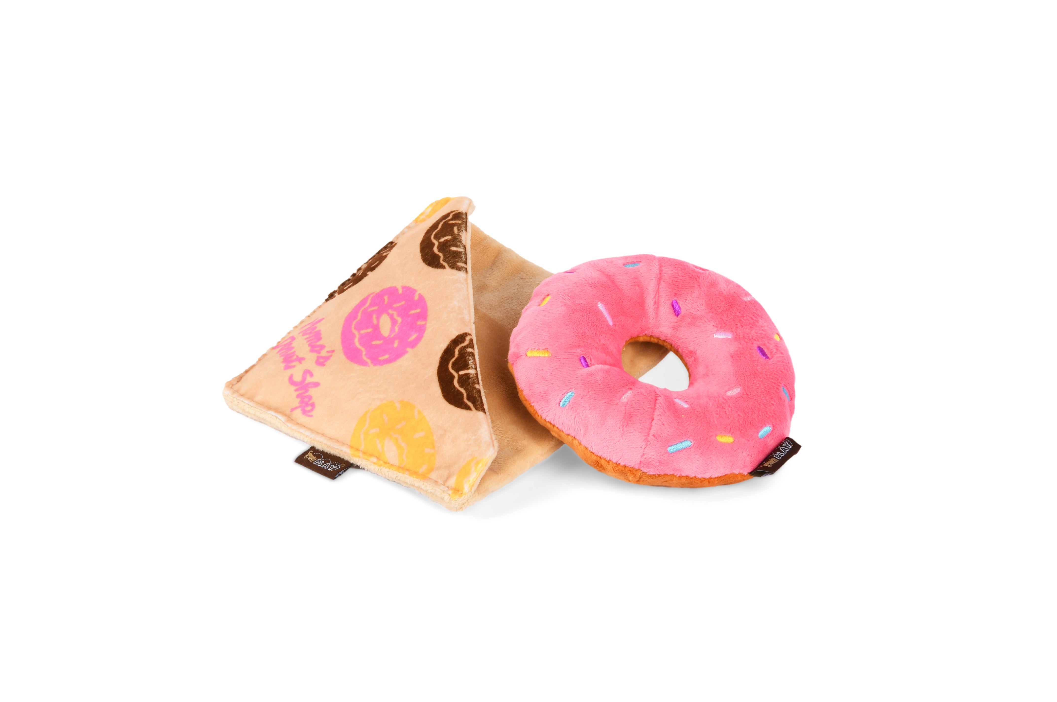Pup Cup Cafe! Plush Doughboy Donut Dog Toy - Soft & Cute Puppy Chew Toy for Small & Medium Dogs - Perfect for Playtime, Training & Cuddling