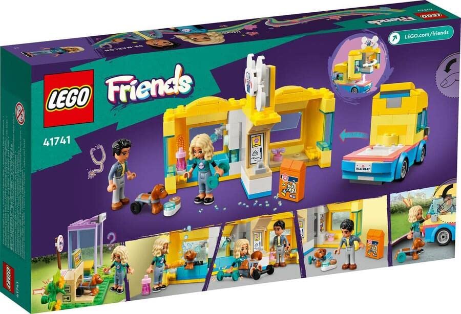 LEGO 41741 Friends Dog Rescue Van Toy Set with Puppy Figures, Building Kit for Kids Ages 6+, Perfect Birthday Gift for Boys & Girls - Play Vet Clinic & Animal Rescue Scenes (2023 Series)