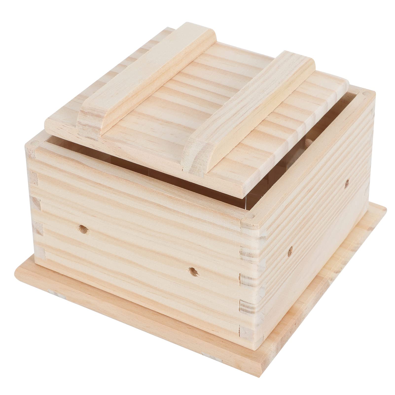 Happyyami Wooden Tofu Press Kit - 1 Pack Natural Bamboo Tofu Maker, Safe & Easy to Clean DIY Homemade Tofu Press for Vegan, Vegetarian Cooking - Perfect for Home Kitchen, Meal Prep & Asian Cuisine