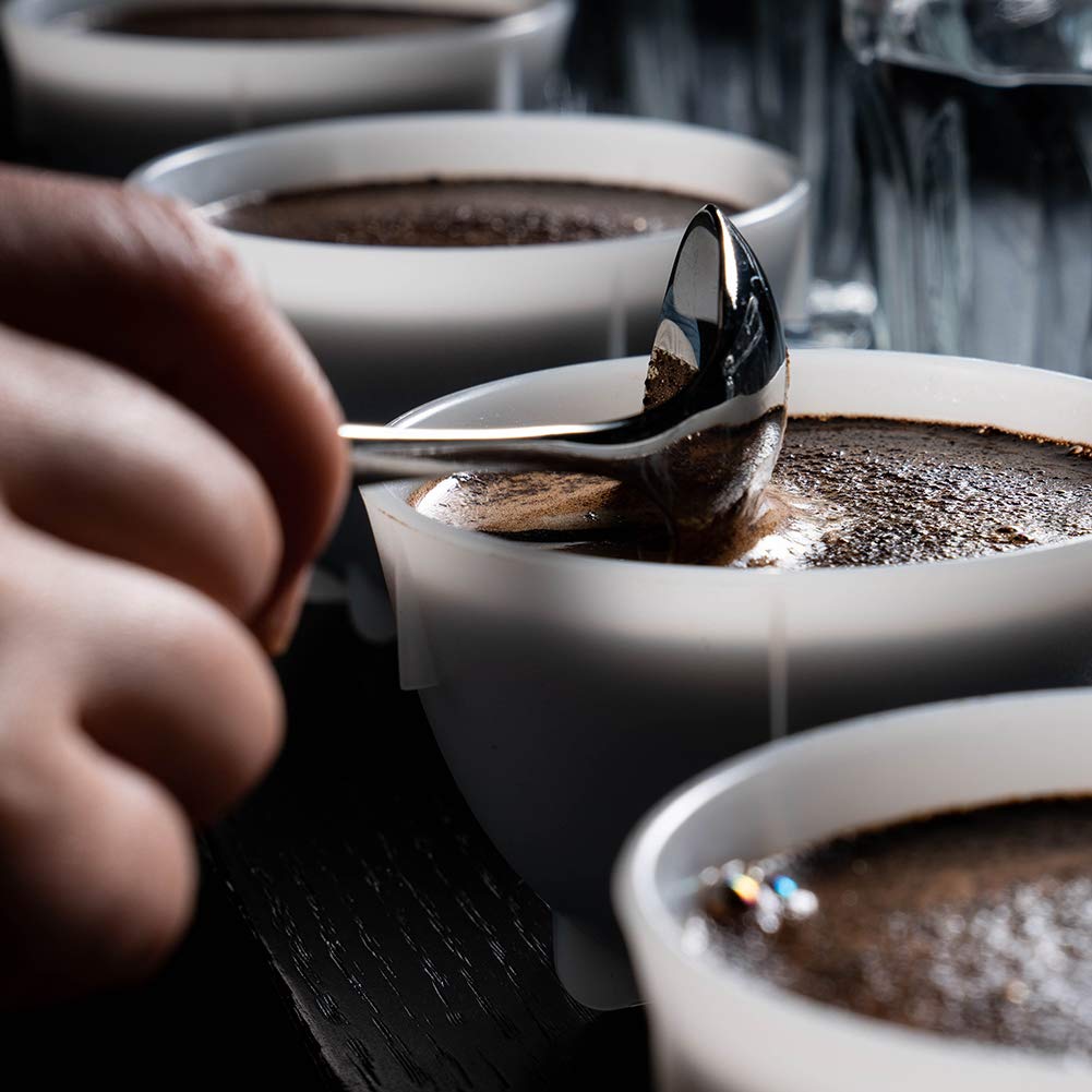 Professional Coffee Cupping Spoon - Round Stainless Steel Coffee Tasting Spoon for Roasters & Baristas - Perfect for Coffee Brewing, Cupping & Tasting Sessions (Silver, 1 Piece)