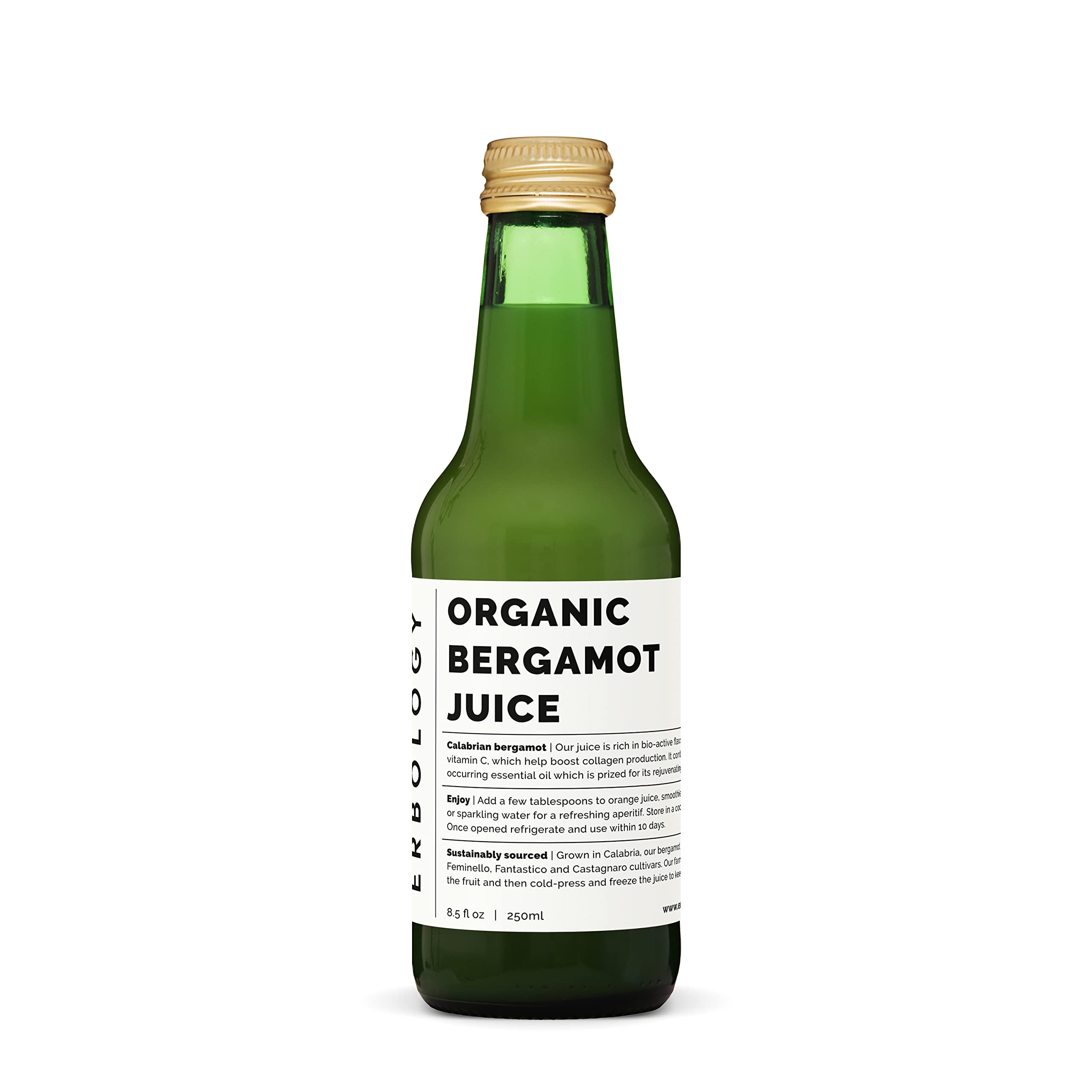 100% Organic Bergamot Juice 8.5 fl oz - Immune Support & Collagen Booster with Vitamin C | Bioactive Flavonoids | Undiluted Italian Farm Fresh | No Added Sugar | Non-GMO | Perfect for Smoothies, Detox Drinks & Wellness Routines