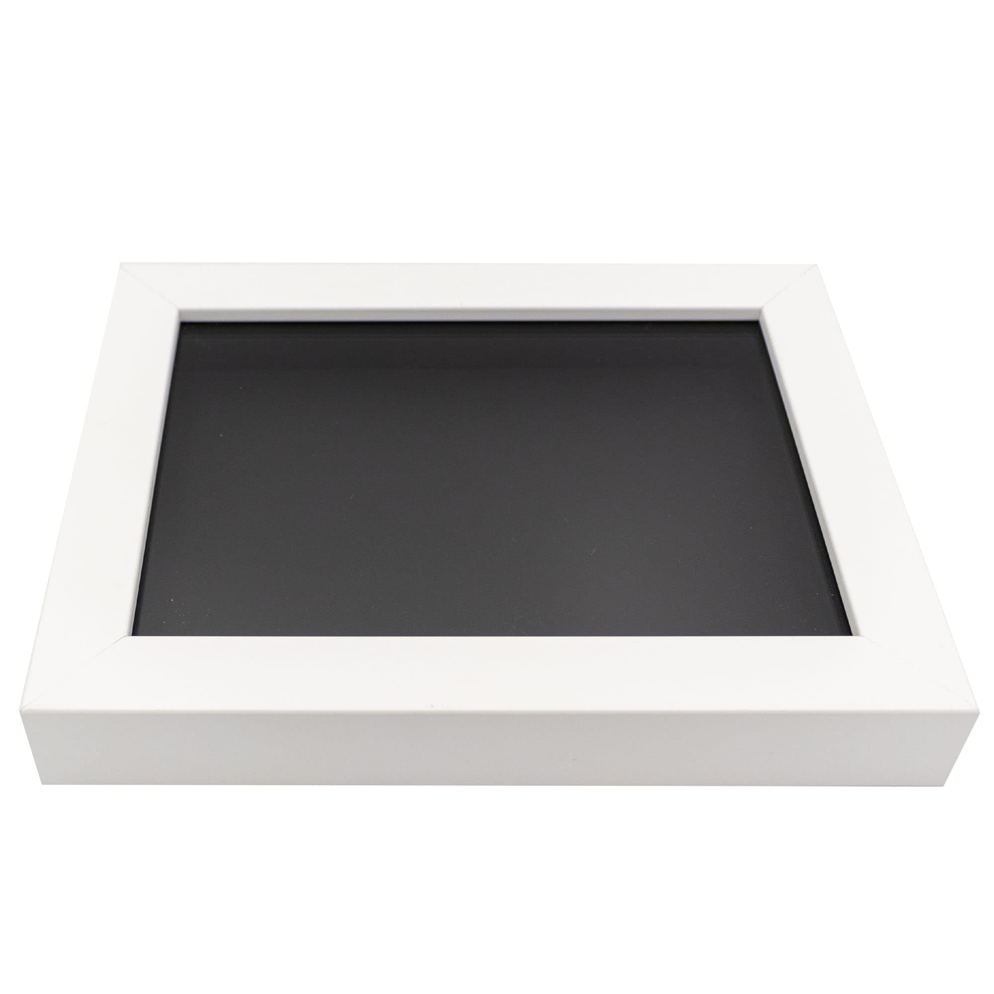 13x13 Inch White Solid Pine Wood Shadow Box Display Frame - Black Acid-Free Backing, UV Protective Acrylic, 0.75