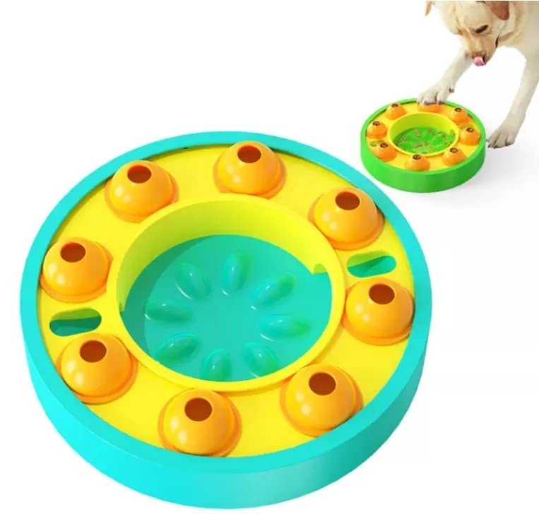 2022 Upgraded Smart Dog Toys - Slow Feeder & Interactive Food Dispenser for Dogs - Improves Digestion & IQ Training - Spinning Puzzle Toy for Mental Stimulation (Blue) - Perfect for Boredom Relief & Mealtime Enrichment
