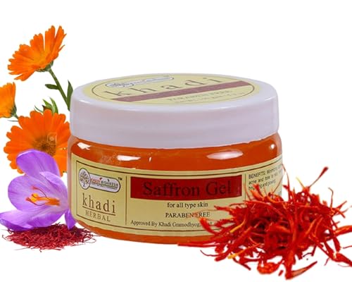 Khadi Rishikesh Herbal Saffron Gel for Pigmentation & Dark Spot Removal - Brightening Face Cream with Kesar for Glowing Hydrated Skin | Whitening Massage Gel for Men & Women | 150GM with Free Nail Cutter | Perfect for Daily Skincare Routine & Blemish Treatment
