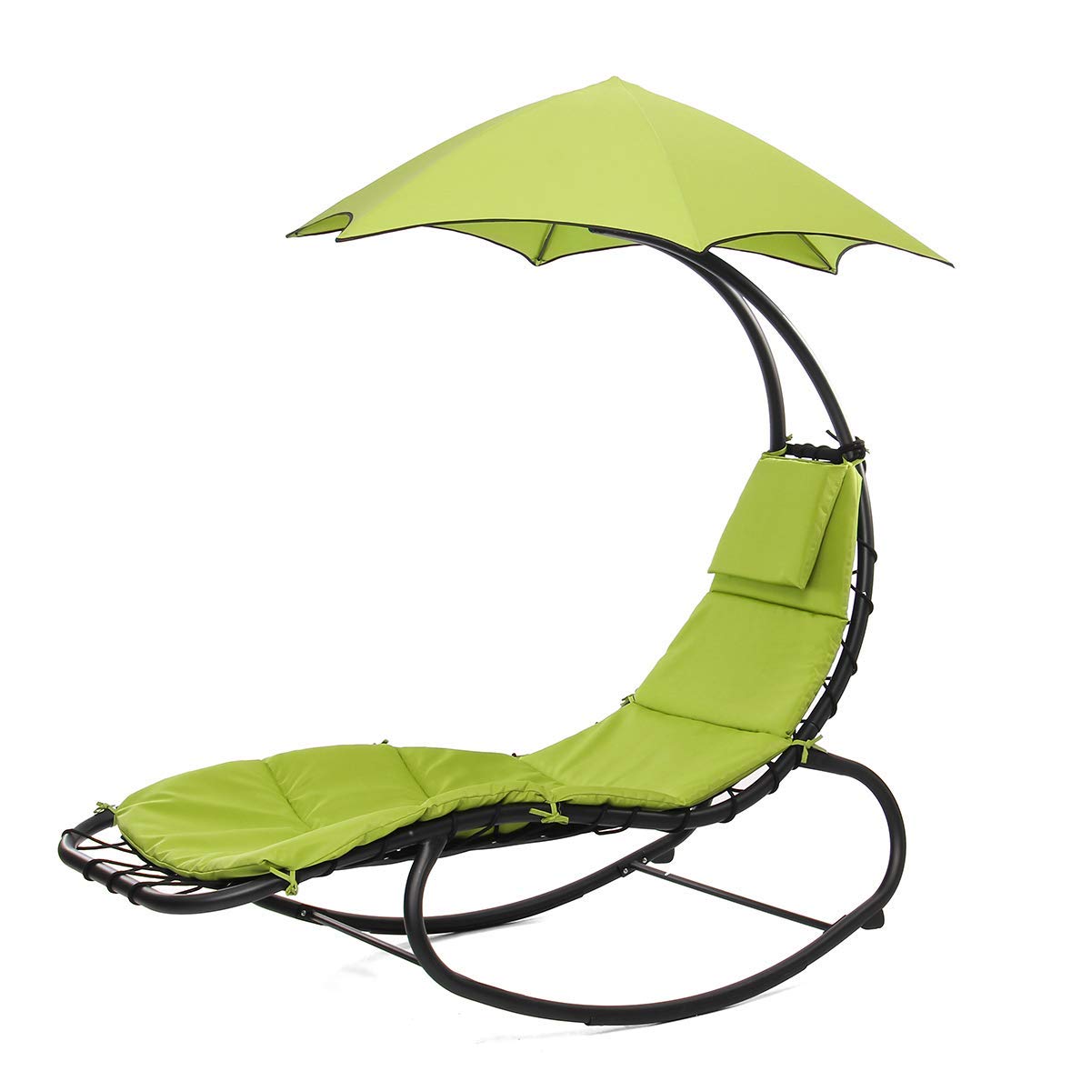 Ezone Outdoor Hammock Chair Swing - Comfortable Curved Chaise Lounge Chair for Backyard, Patio, Garden - Perfect for Relaxing, Reading & Sunbathing
