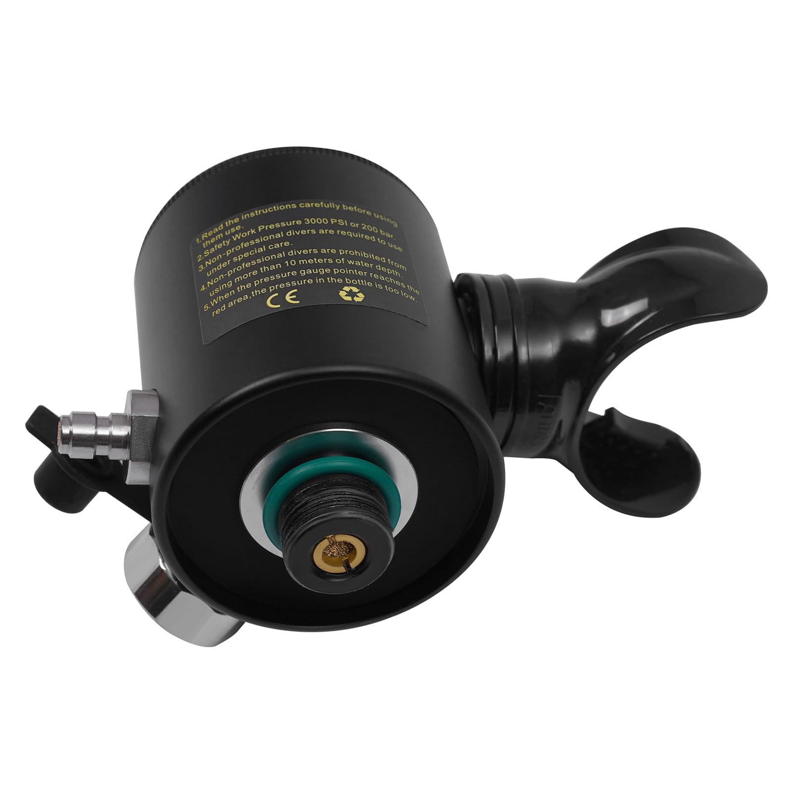 Portable Mini Scuba Oxygen Tank Pump - 0.5L/0.53Qt High Pressure Air Tank with Pressure Gauge & Regulator - Manual Underwater Breathing Equipment for Snorkeling, Diving & Emergency Oxygen Supply