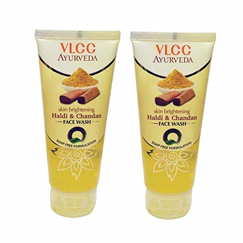 VLCC Ayurveda Skin Brightening Face Wash with Turmeric & Sandalwood - 100ml x 2 Pack | Natural Glow & Radiance for Daily Skincare Routine | Perfect for Oily, Dry & Combination Skin Types