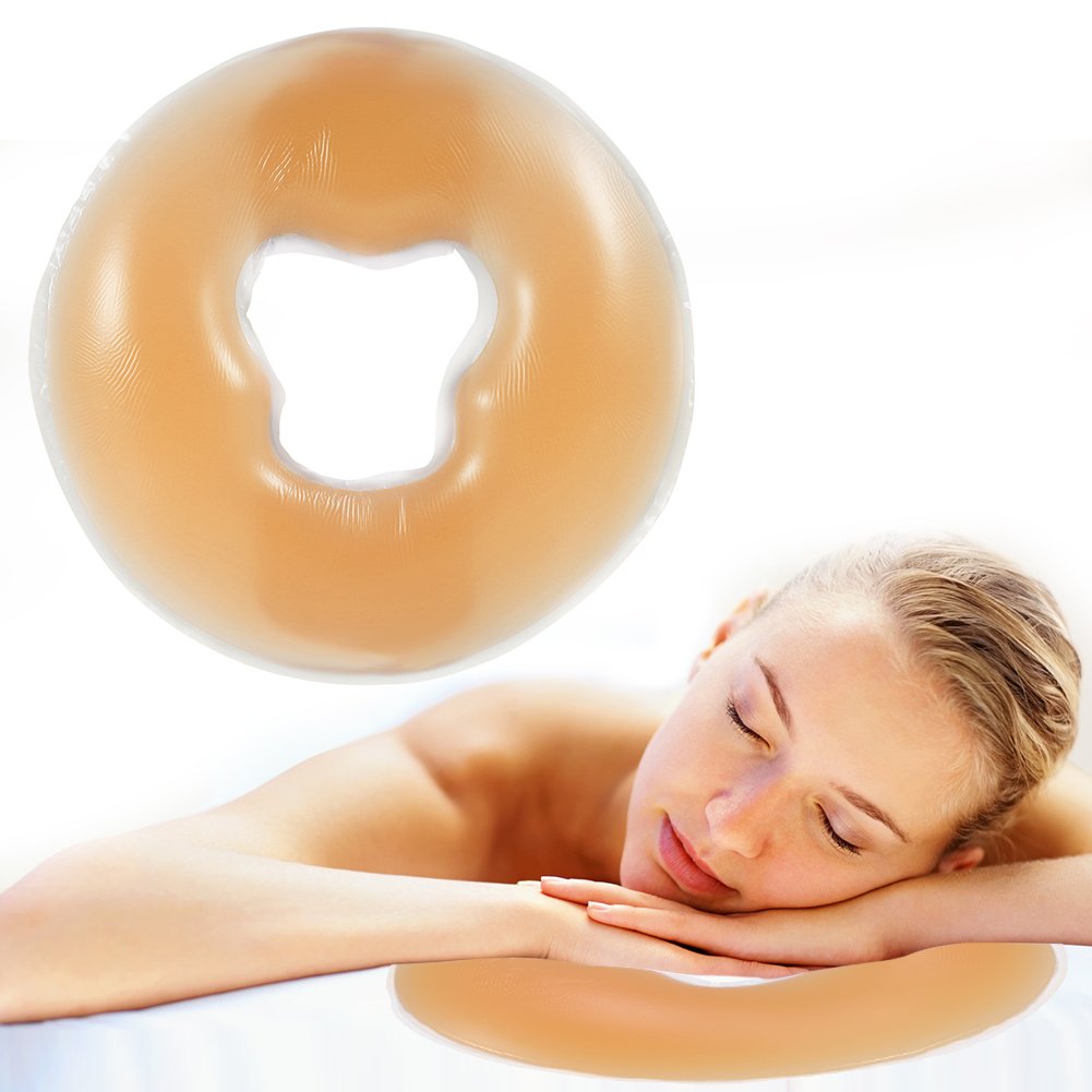 Spa Massage Silicone Face Pillow - Ergonomic Beauty Bed Pillow for Facial & Body Massage, Comfortable Lying Support - Beige | Perfect for Spa, Salon, Home Relaxation & Professional Massage Therapy
