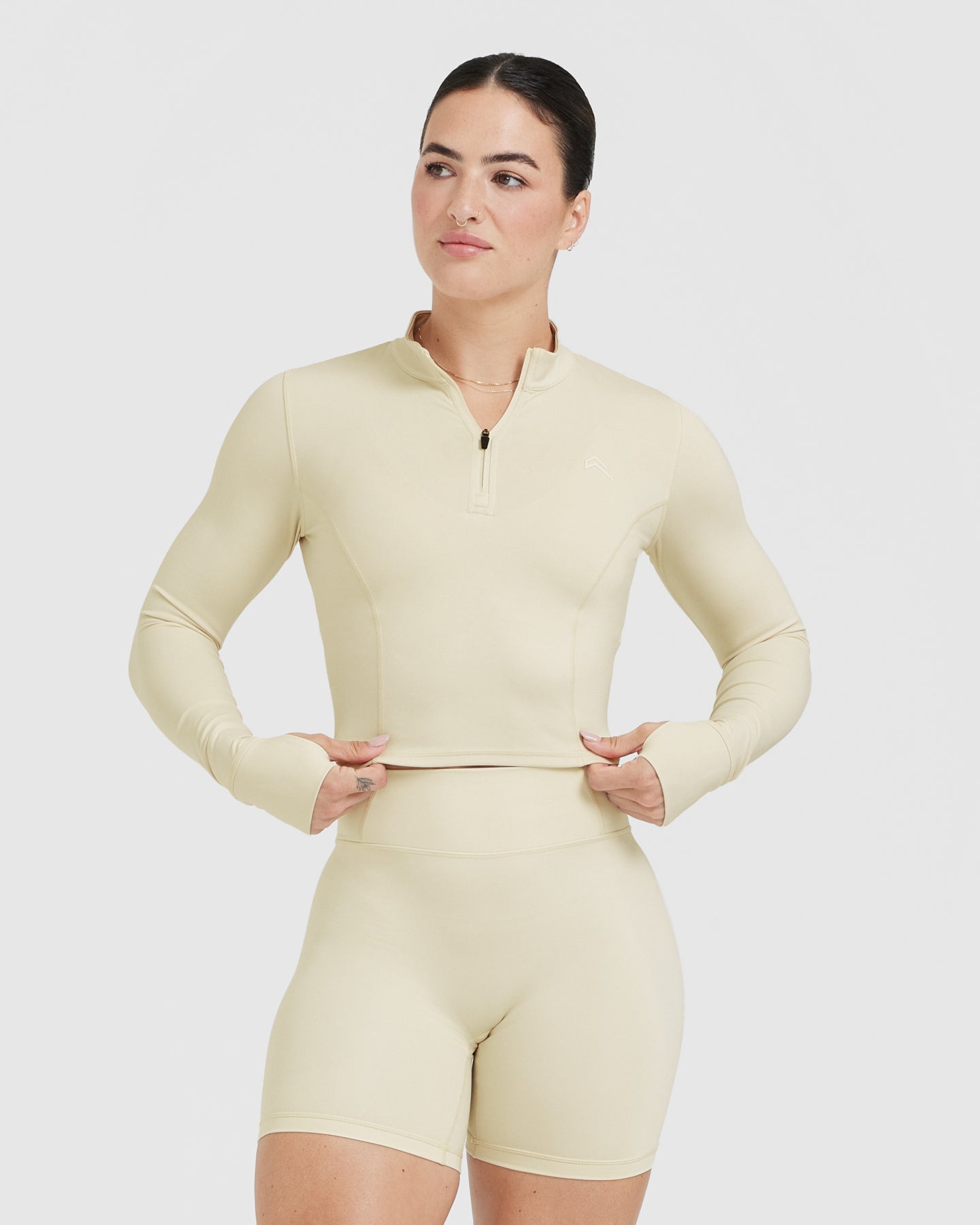 Timeless Half Zip Mid-Long Sleeve Top for Women | Vanilla Crewneck Pullover | Casual Wear, Workout & Outdoor Activities