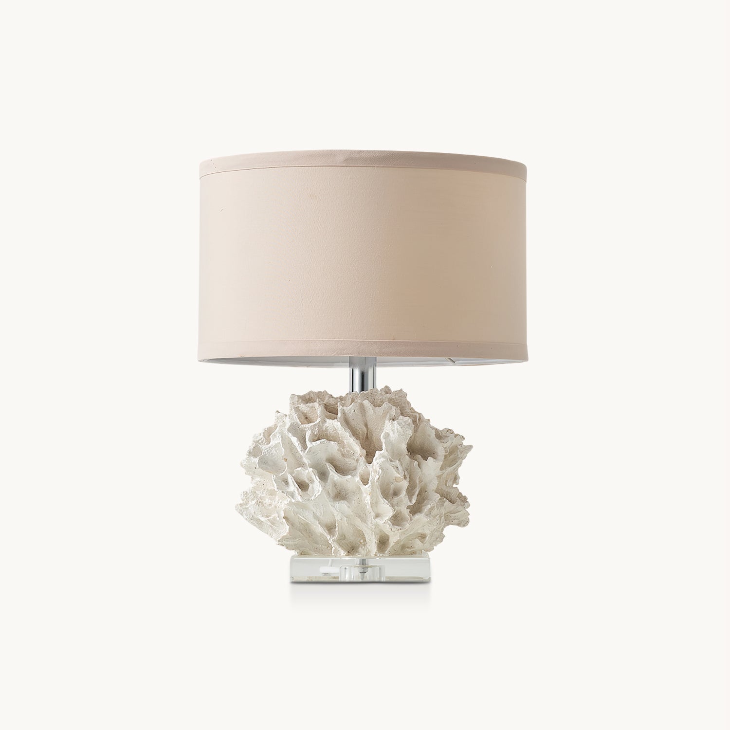 Caribbean Coral Table Lamp - Handcrafted Coastal Decor for Bedroom, Living Room & Office - Tropical Themed Lighting with USB Port
