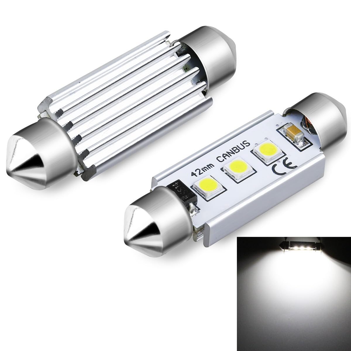Alla Lighting 2-Pack Super Bright 578 White SMD LED Bulbs - Interior Dome Light & Luggage Compartment Replacement for 2003-2017 Ford Expedition - Perfect for Car Interior Lighting, Night Driving & Vehicle Customization