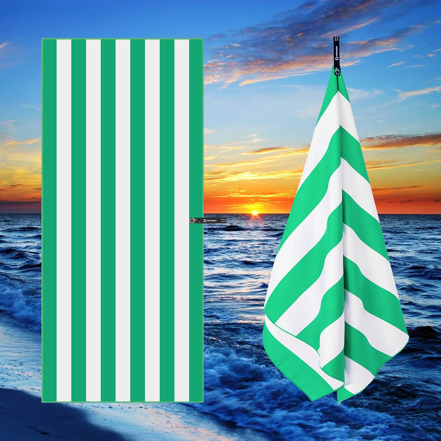**DARCHEN Oversized Microfiber Beach Towel - Quick Dry, Sand-Free, Extra Large (70x35